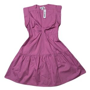 NWT Steve Madden Tier Mini Dress Tie Front Empire Waste Pink XS